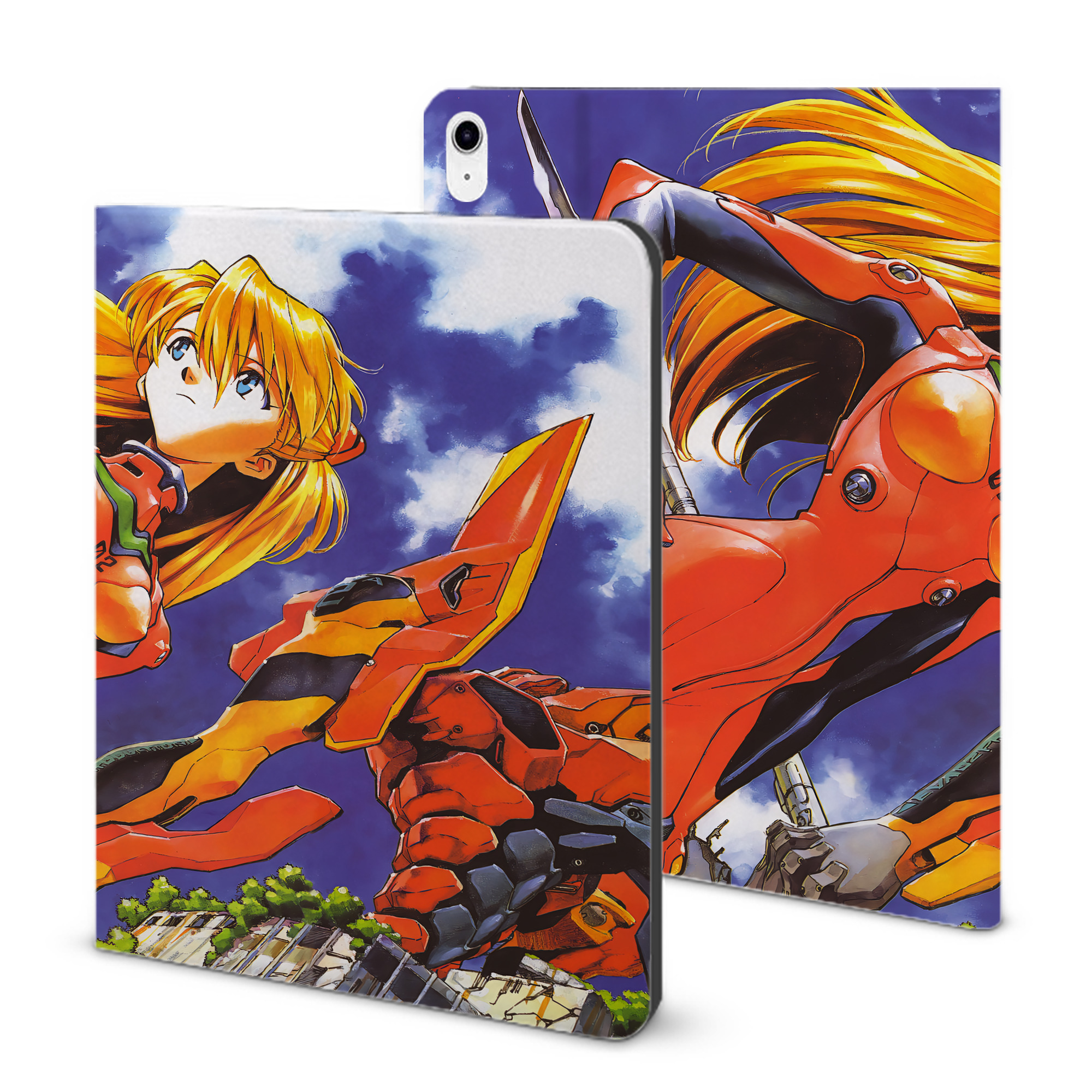 （画像用） EVA 新世紀エヴァンゲリオン IPad ケース ブック型 PUレザー TPU 耐衝撃 軽量 薄型 ペン収納なし 全面保護 IPad 各モデル対応